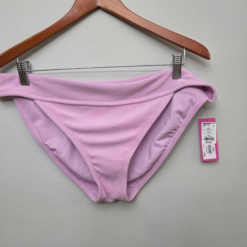 Ninety-Nine‎ Womens Banded Hipster Bikini Bottom Orchid Purple XXL NWT